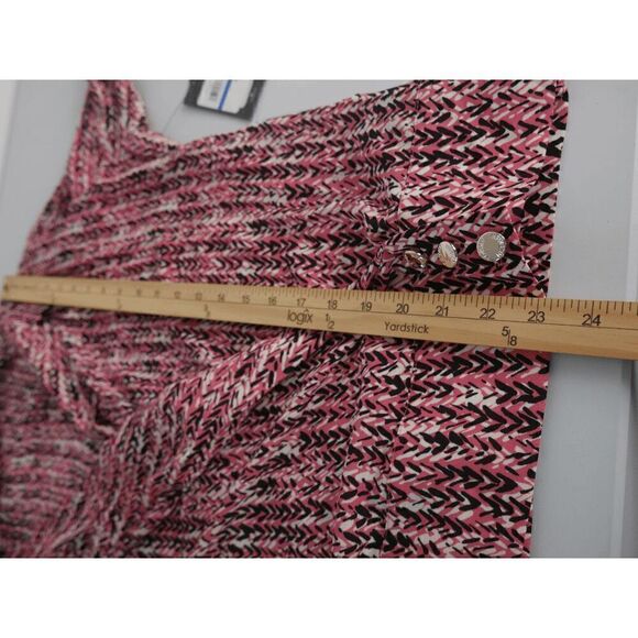 TOMMY HILFIGER Women's Chevron Long Sleeve Faux-Wrap Top XL - Picture 9 of 12